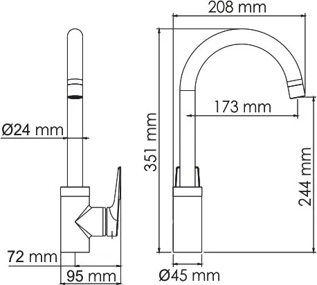 Смеситель для кухни Wasserkraft Wiese 8407