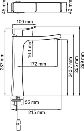 Смеситель для раковины Wasserkraft Aller 1063H