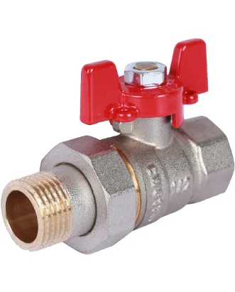 Кран шаровой полнопроходной американка внутренняя / наружная резьба, ручка бабочка Rommer 1/2* Кран шаровой полнопроходной американка внутренняя / наружная резьба, ручка бабочка Rommer 1/2*