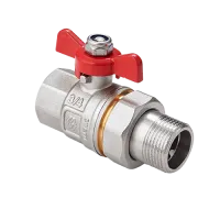 Кран шаровый полнопроходной с полусгоном MVI 1 1/4* (внутренняя / наружная резьба, ручка-бабочка)