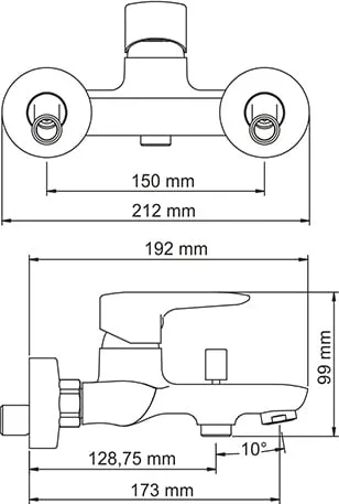 Смеситель для ванны с душем Wasserkraft Vils 5601