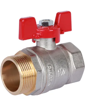 Кран шаровой полнопроходной внутренняя / наружная резьба, ручка бабочка Rommer 1 1/4* Кран шаровой полнопроходной внутренняя / наружная резьба, ручка бабочка Rommer 1 1/4*