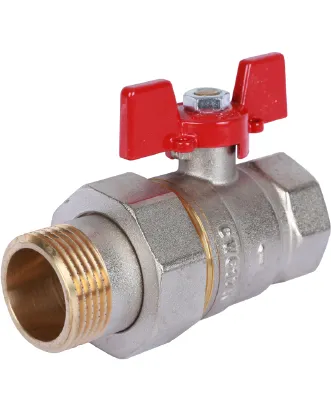 Кран шаровой полнопроходной американка внутренняя / наружная резьба, ручка бабочка Rommer 1* Кран шаровой полнопроходной американка внутренняя / наружная резьба, ручка бабочка Rommer 1*