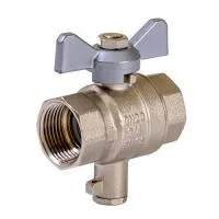 Кран шаровой полнопроходной ЭКО НОМ - 3/4* (ВР/ВР, PN16, Tmax 150°C, ручка-бабочка серая)
