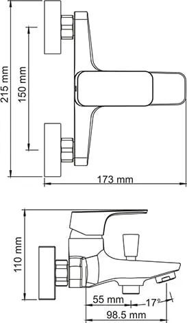 Смеситель для ванны с душем Wasserkraft Salm 2701