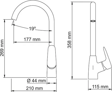 Смеситель для кухни Wasserkraft Vils 5607