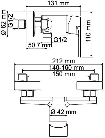 Смеситель для душа Wasserkraft Dill 6102