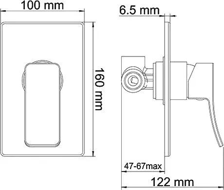 Смеситель для душа Wasserkraft Exter 1651 С ВНУТРЕННЕЙ ЧАСТЬЮ