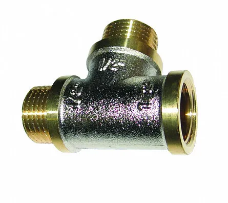 Тройник никелированный внутренняя / наружная/ наружная резьба Euros 1/2* Тройник никелированный внутренняя / наружная/ наружная резьба Euros 1/2*