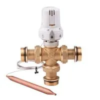 Вентиль смесительный трехходовой ICMA 323 - 1* (регулировка 20-50°C, с погружным датчиком)
