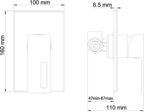 Смеситель для душа Wasserkraft Alme 1551 С ВНУТРЕННЕЙ ЧАСТЬЮ