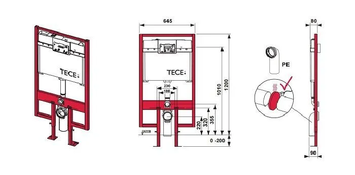 Смывной бачок TECEbox Octa имеет глубину всего 8 см Смывной бачок TECEbox Octa имеет глубину всего 8 см