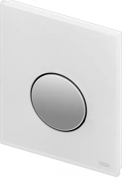 Кнопка смыва TECE Loop Urinal 9242660 белое стекло, кнопка хром