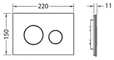 Кнопка смыва TECE Loop 9240657 черное стекло, кнопки черные Кнопка смыва TECE Loop 9240657 черное стекло, кнопки черные