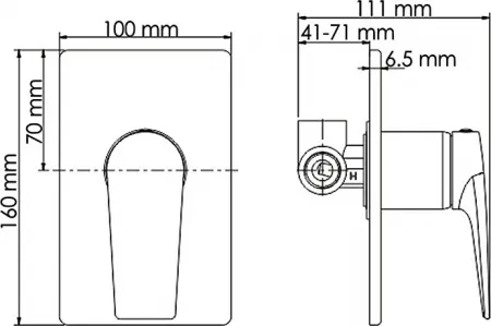 Смеситель для душа Wasserkraft Aisch 5551 С ВНУТРЕННЕЙ ЧАСТЬЮ