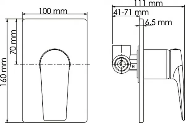 Смеситель для душа Wasserkraft Aisch 5551 С ВНУТРЕННЕЙ ЧАСТЬЮ