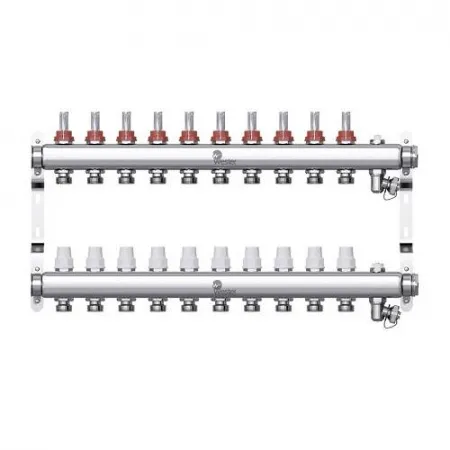 Коллекторная группа для теплого пола Wester W902 - 1* на 12 контуров 3/4* Евроконус