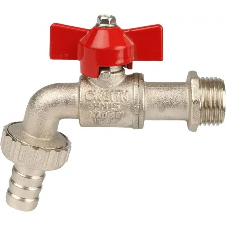 Кран водоразборный со штуцером, ручка бабочка Itap 168 1/2* Кран водоразборный со штуцером, ручка бабочка Itap 168 1/2*