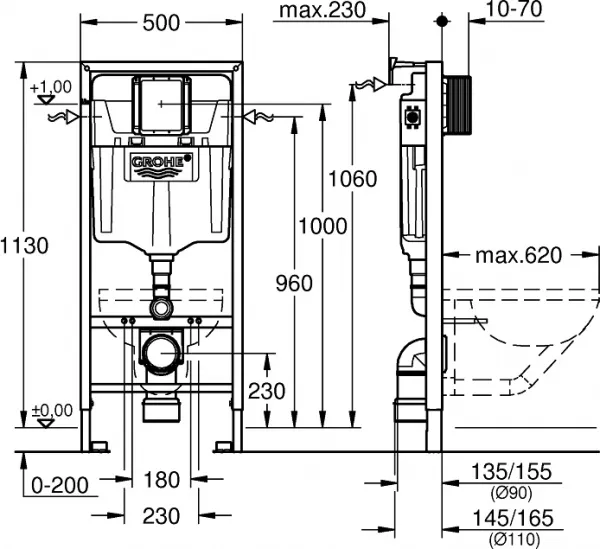 Система инсталляции для унитазов Grohe Rapid SL 38536001