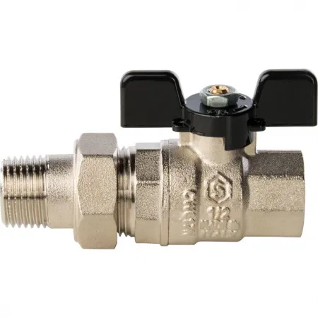 Кран шаровый американка внутренняя / наружная резьба, ручка бабочка Stout 1* Кран шаровый американка внутренняя / наружная резьба, ручка бабочка Stout 1*