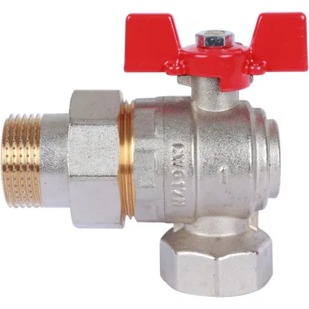 Кран шаровой полнопроходной угловой американка внутренняя / наружная резьба, ручка бабочка Rommer 1* Кран шаровой полнопроходной угловой американка внутренняя / наружная резьба, ручка бабочка Rommer 1*