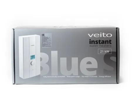 Проточный водонагреватель BLUE S Veito 21 кВт / 380В / 3ф. с электр. Дисплеем Проточный водонагреватель BLUE S Veito 21 кВт / 380В / 3ф. с электр. Дисплеем
