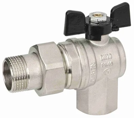 Кран шаровый американка внутренняя / наружная резьба, ручка бабочка Bugatti OREGON 1/2* (серия 594)