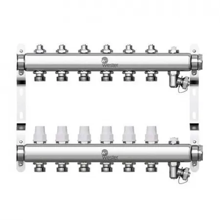 Коллекторная группа для радиаторного отопления Wester W903 - 1* на 6 контуров 3/4* Евроконус Коллекторная группа для радиаторного отопления Wester W903 - 1* на 6 контуров 3/4* Евроконус