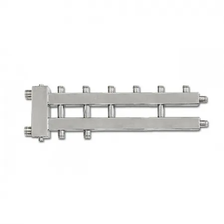 Распределительный коллектор из нержавеющей стали 5 (3+1+1) отопительных контуров с гидроразделителем WARME WKD.R.85.S.K (до 85 кВт)