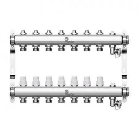 Коллекторная группа для радиаторного отопления Wester W903 - 1* на 7 контуров 3/4* Евроконус Коллекторная группа для радиаторного отопления Wester W903 - 1* на 7 контуров 3/4* Евроконус