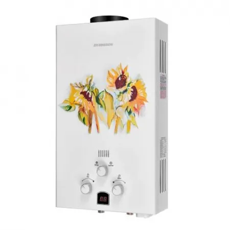 Водонагреватель газовый проточный (газовая колонка) EDISSON E 20 GD (с изображением Подсолнухи)