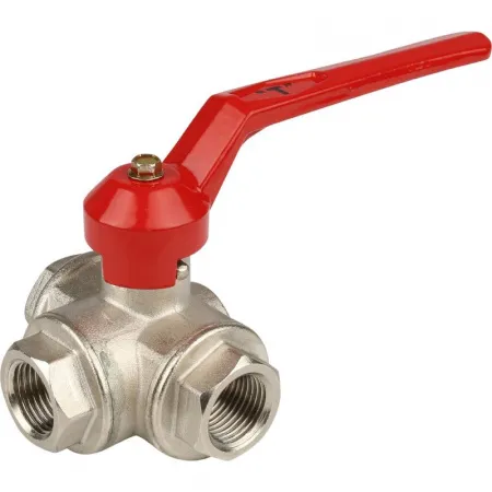 Кран шаровый трехходовой внутренняя / внутренняя резьба, ручка рычаг Itap 128 1/2* Кран шаровый трехходовой внутренняя / внутренняя резьба, ручка рычаг Itap 128 1/2*