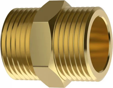 Ниппель проходной под плоское уплотнение с двух сторон Meibes, DN 32, 1 1/2" HP