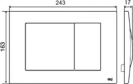 Кнопка смыва OLI Metal dual 656006 хром матовый, антивандальная