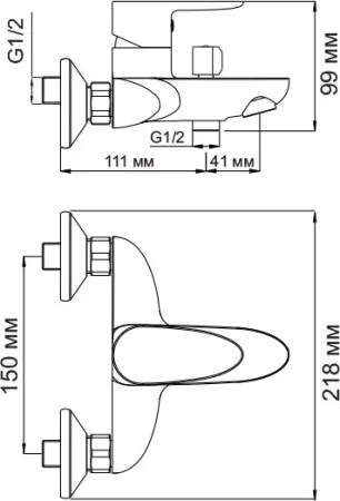 Смеситель для ванны с душем Wasserkraft Leine 3501