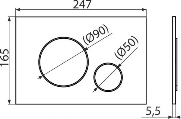 Кнопка смыва AlcaPlast THIN M671 хром глянцевый