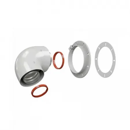 ROMMER RCA-6010-240190 Начальный участок 90 гр. 60/100 (Bosch, Buderus, Navien S/C/E, Baxi ECO Nova/