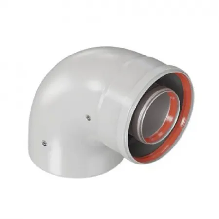 ROMMER RCA-6010-000090 Отвод промежуточный раструбн. 90 гр. 60/100 (наружный диаметр мама/папа)