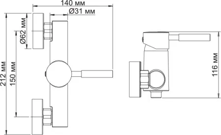 Смеситель для душа Wasserkraft Main 4102