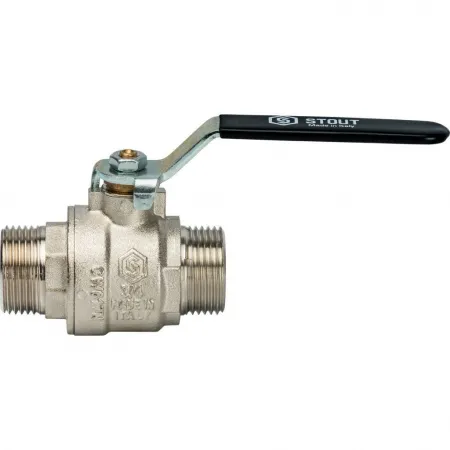 Кран шаровый наружная / наружная резьба, ручка рычаг Stout 1/2* Кран шаровый наружная / наружная резьба, ручка рычаг Stout 1/2*