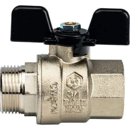 Кран шаровый внутренняя / наружная резьба, ручка бабочка Stout 3/4* Кран шаровый внутренняя / наружная резьба, ручка бабочка Stout 3/4*