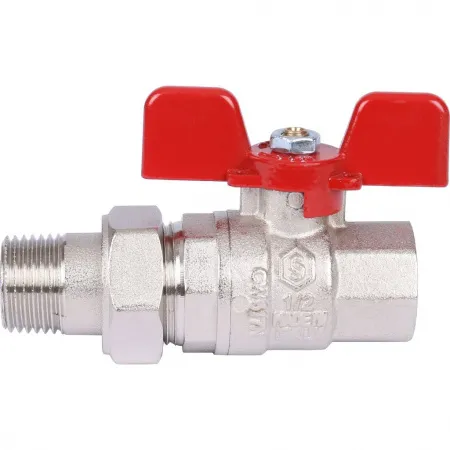 Кран шаровый американка внутренняя / наружная резьба с EPDM уплотнением, ручка бабочка Stout 1/2* Кран шаровый американка внутренняя / наружная резьба с EPDM уплотнением, ручка бабочка Stout 1/2*