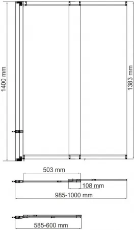 Шторка на ванну Wasserkraft Main 41S02-100WS