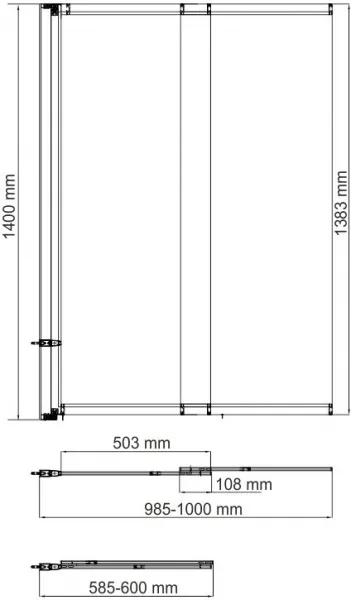 Шторка на ванну Wasserkraft Main 41S02-100WS