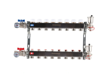 Колекторная группа для отопления из нержавеющей стали Rommer 1* х 3/4* - 8 выходов (в сборе без расходомеров)