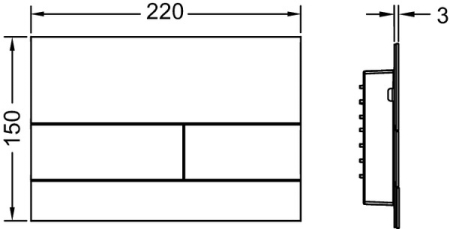 Кнопка смыва TECESquare II 9240845, металл, ржавая сталь