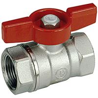 Кран шаровой Giacomini R251D - 3/8* (ВР/ВР, PN42, Tmax 185°C, ручка-бабочка красная)