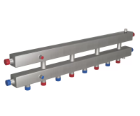 Распределительный коллектор 5 отопительных контуров Rispa КМГ100-5ВН НЕРЖ.