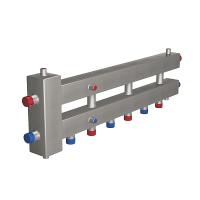 Распределительный коллектор 4 отопительных контура с гидравлическим разделителем Rispa ГРУ+КМГ 100-4ВН НЕРЖ.
