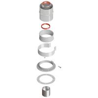 Адаптер вертикальный коаксиальный Rommer 60/100 мм (для котлов Bosch, Buderus, Navien S/C/E, Baxi ECO Nova/Classic, Baltur, Лемакс, Fondital), фланец в комплекте
